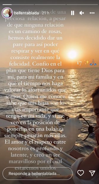 Elena Tablada anuncia su separación / Instagram