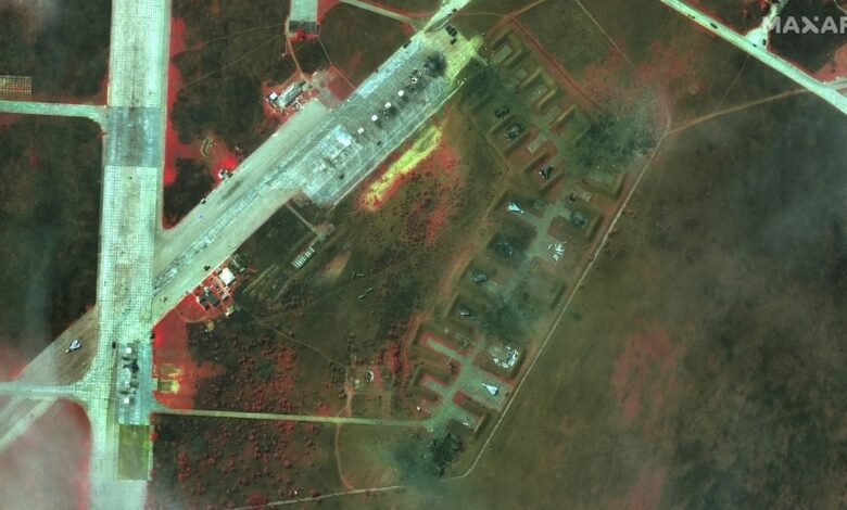 Radiografía de la destrucción en la base de la aviación rusa en Crimea
