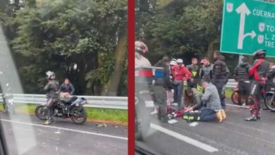 Reportan accidente entre motos y vehículos particulares en la México-Cuernavaca | Video