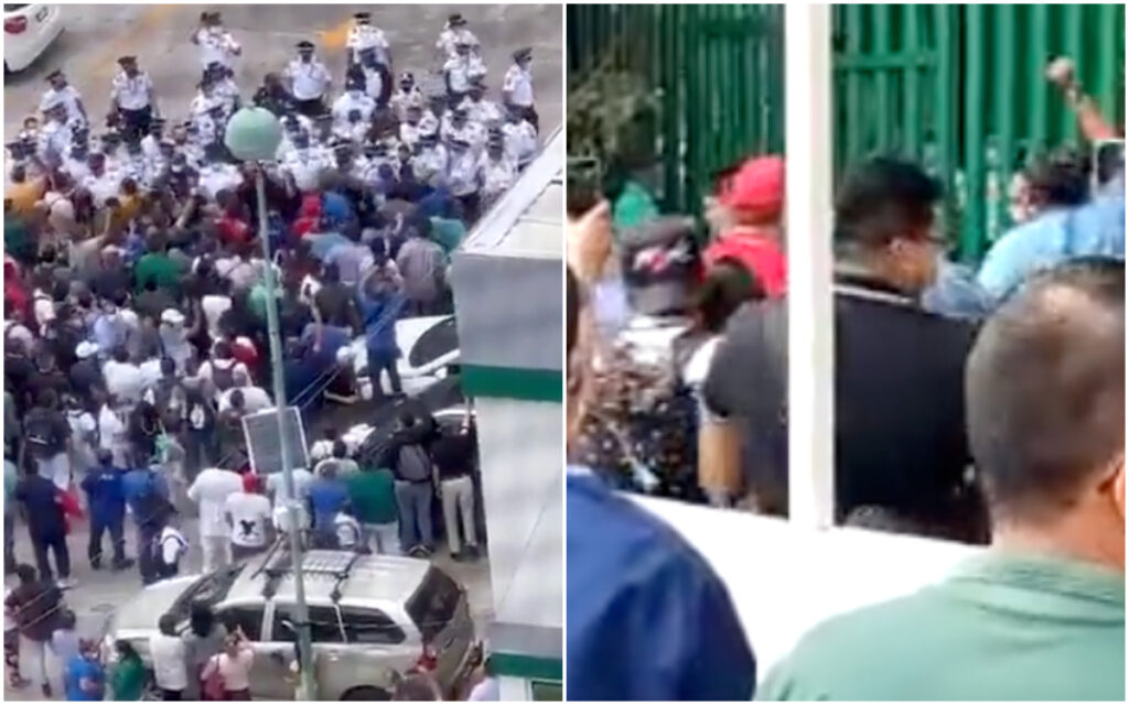 Trifulca en el hospital La Raza: personal del IMSS y oficiales se enfrentan | Video