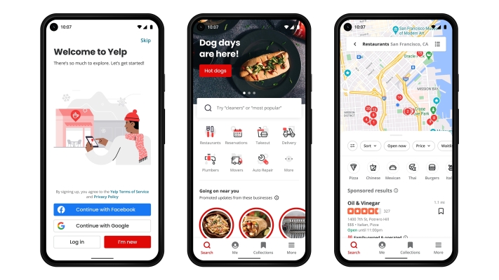 Yelp actualiza su aplicación de Android con un feed de inicio rediseñado y una búsqueda basada en mapas