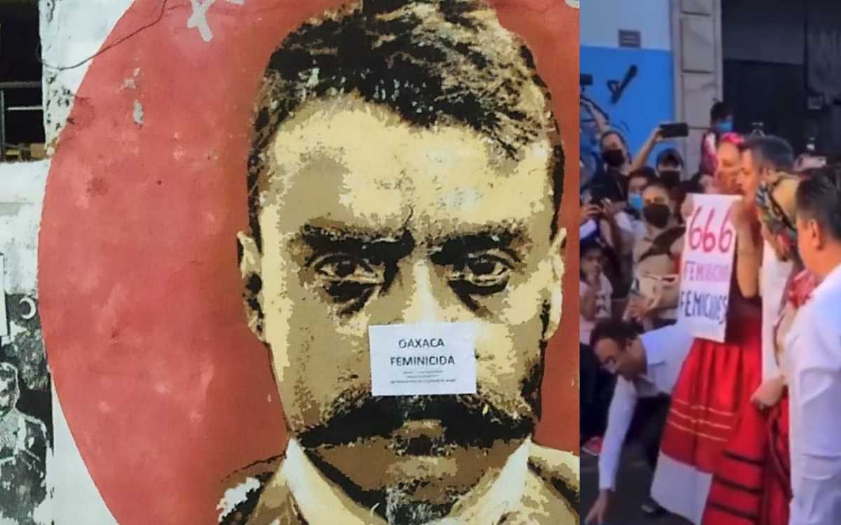 ‘Oaxaca feminicida’: protesta en la Guelaguetza, ante Murat y en las calles