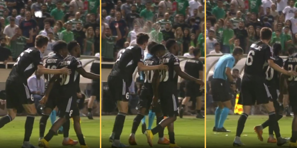 ¡Vergonzoso! Detienen el Omonia-Sheriff de por un botellazo al árbitro asistente