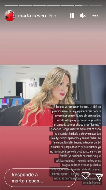 Storie de Marta Riesco / Instagram