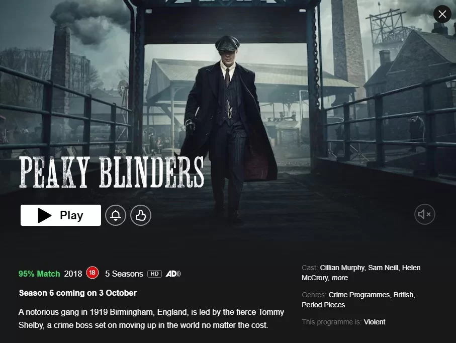 Peaky Blinders Netflix Reino Unido fecha de lanzamiento
