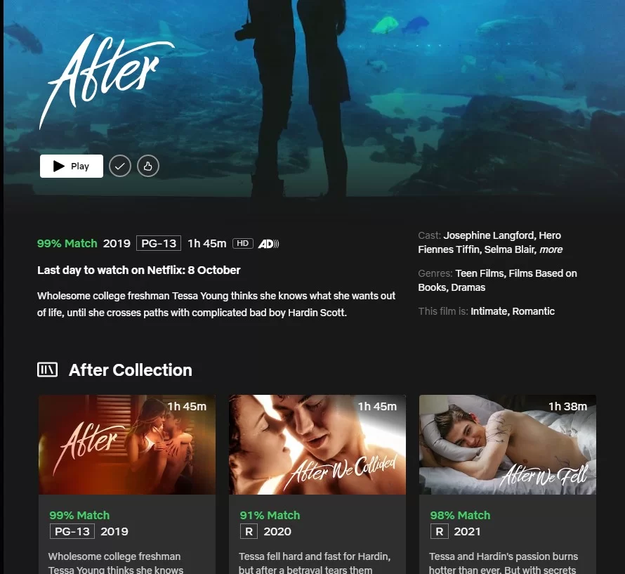 después de salir de netflix octubre de 2022