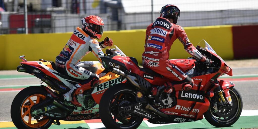 Bagnaia, el último capaz de ganar a Marc Márquez en Aragón