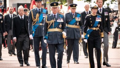 Carlos III, William y Harry escoltaron juntos el ataúd de la reina Isabel II | Video