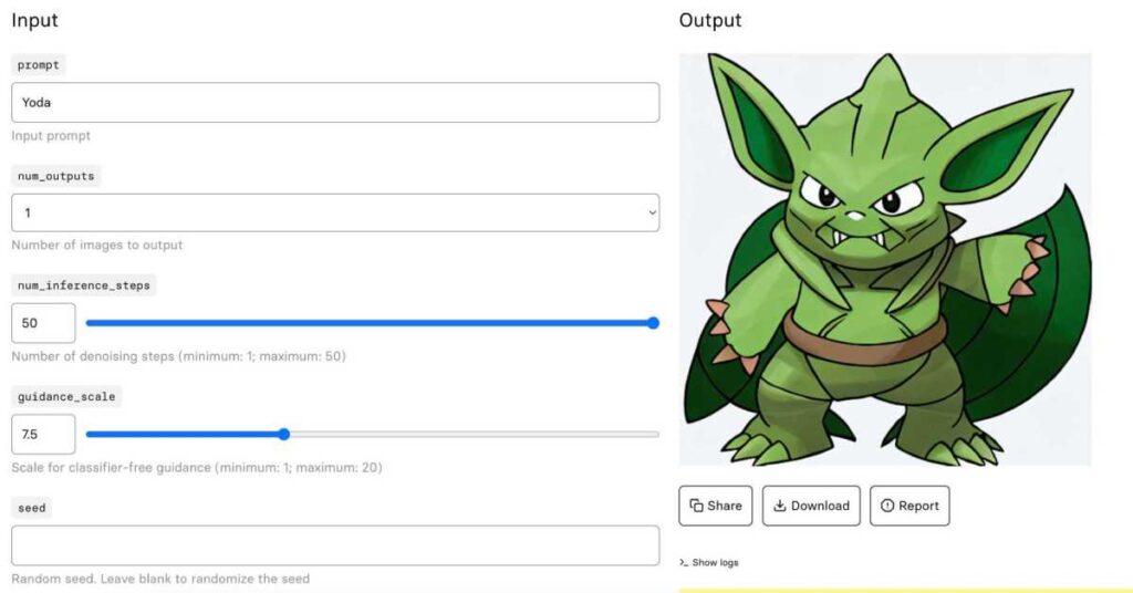 Crea tu propia criatura similar a Pokémon generada por IA