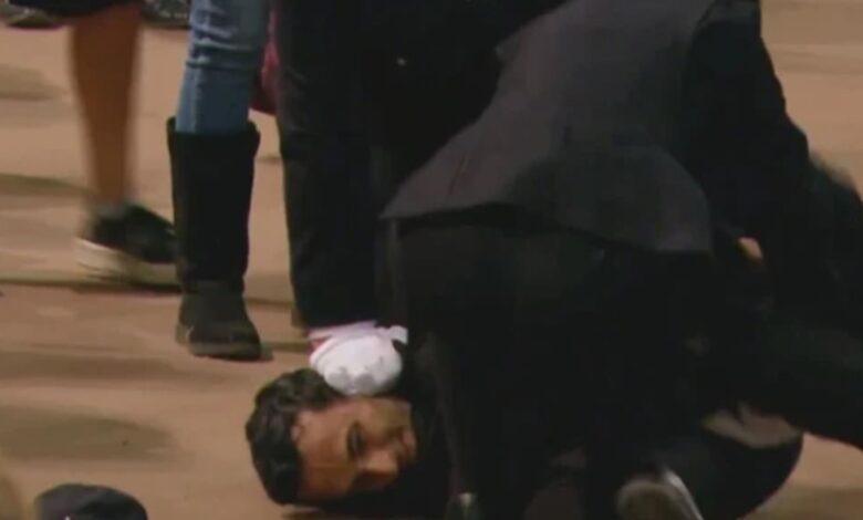 Detienen a hombre tras lanzarse al ataúd de la reina Isabel II | Video