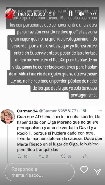 Storie de Marta Riesco / Instagram