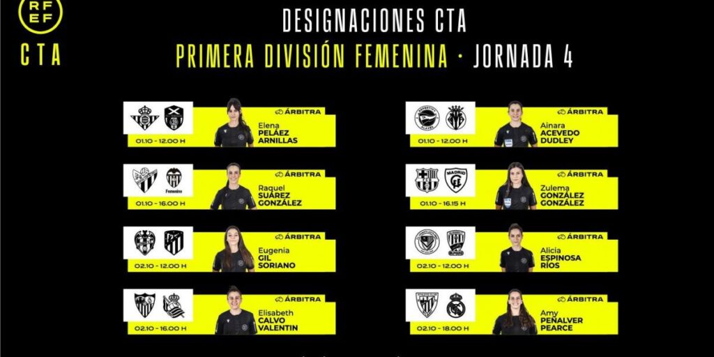 Estas son las árbitras que pitarán la cuarta jornada