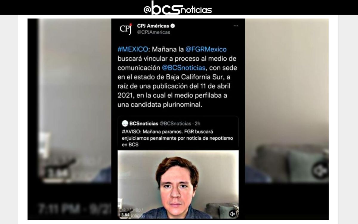 FGR buscará vincular a proceso a periodistas de portal BCS Noticias