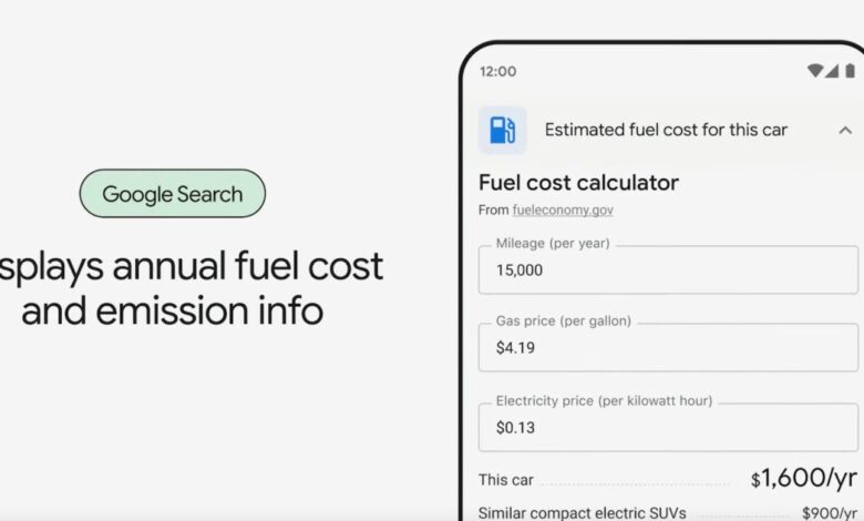 Google está obteniendo nuevas funciones de sostenibilidad, incluida una calculadora de costo de combustible