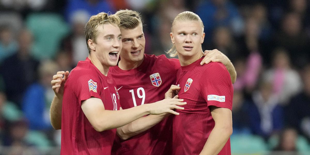 Haaland, infalible, avanza a Noruega y aumenta sus registros