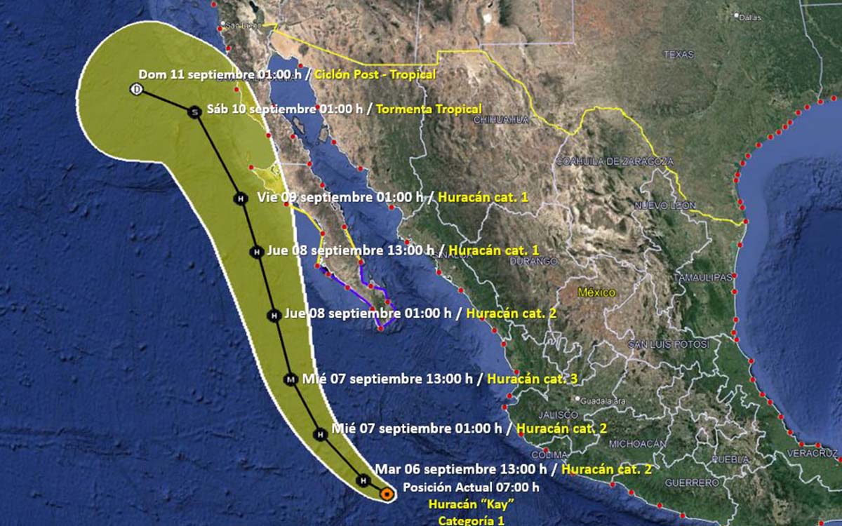 Huracán ‘Kay’ | Estos son los estados que afectará y las últimas alertas