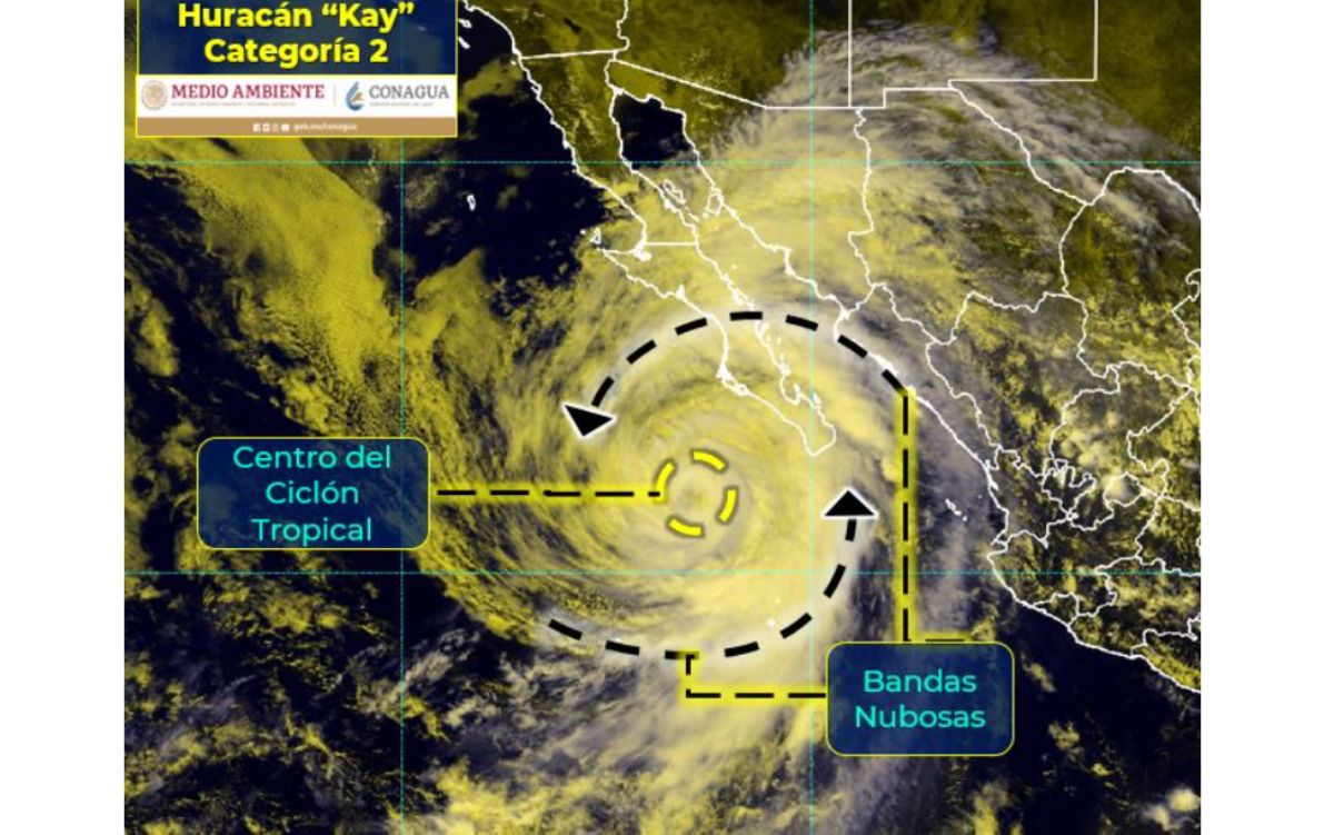 Huracán Kay se debilita ligeramente sobre costa del Pacífico