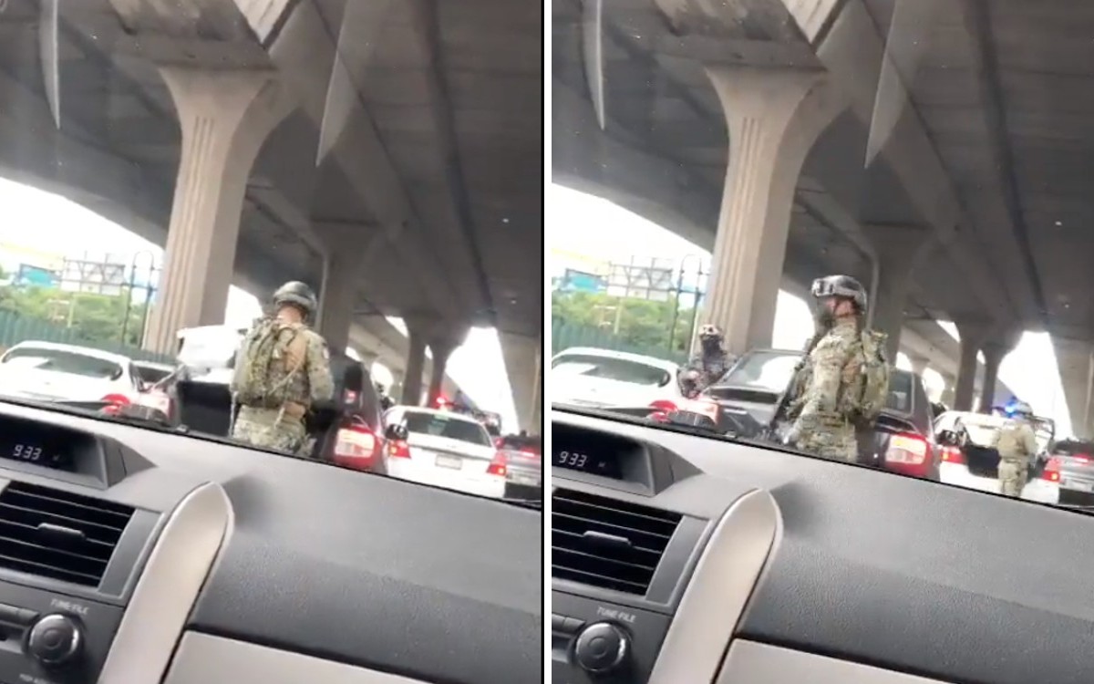 Revisa Marina autos en Periférico; “Se liberó una mujer secuestrada”, aclara Policía de Atizapán | Video