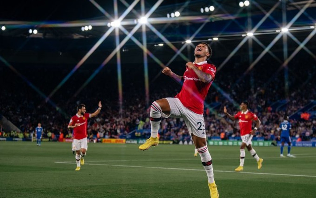 Salva Jadon Sancho al ManU frente al colista Leicester City | Resultados