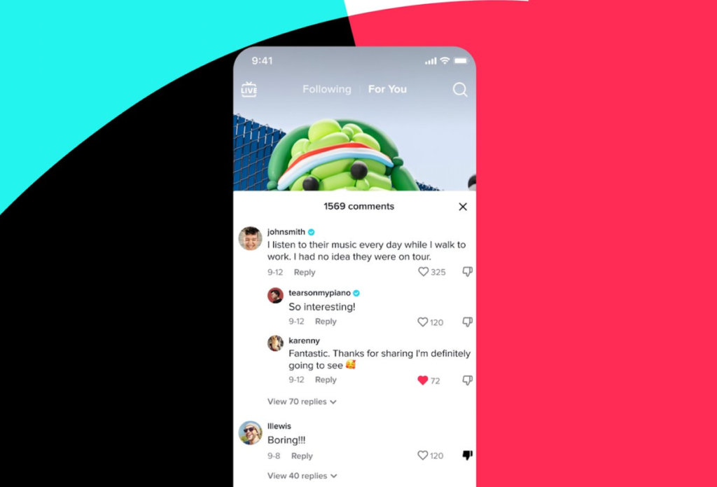 TikTok está lanzando su botón de comentario no me gusta para todos los usuarios en todo el mundo