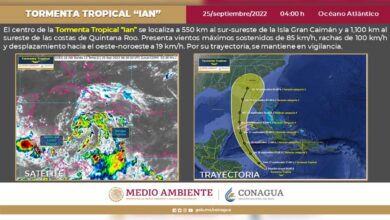 Tormenta 'Ian'; se convertirá en huracán y se acercará a la península de Yucatán