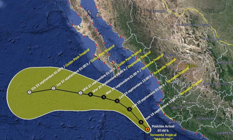 Tormenta tropical 'Madeline' se ubica frente a costas de Jalisco; Conagua llama a extremar precauciones