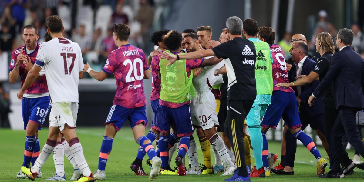 Tres expulsados y Bonucci evita la derrota de la Juventus