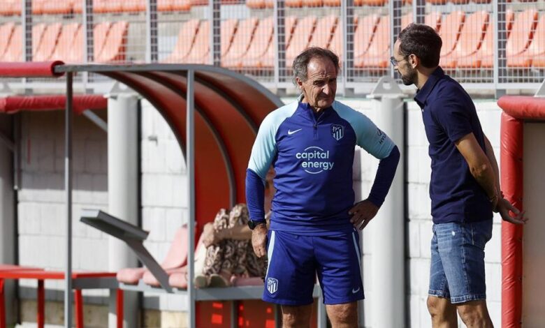 Visita de lujo al entrenamiento del Atlético