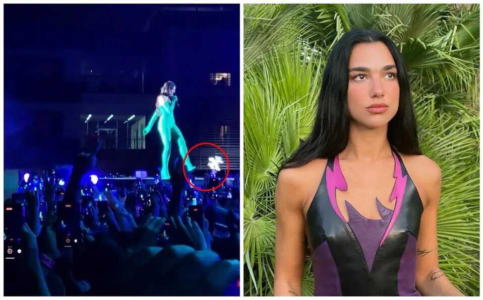 Critican a Dua Lipa por patear peluche del Dr. Simi en concierto