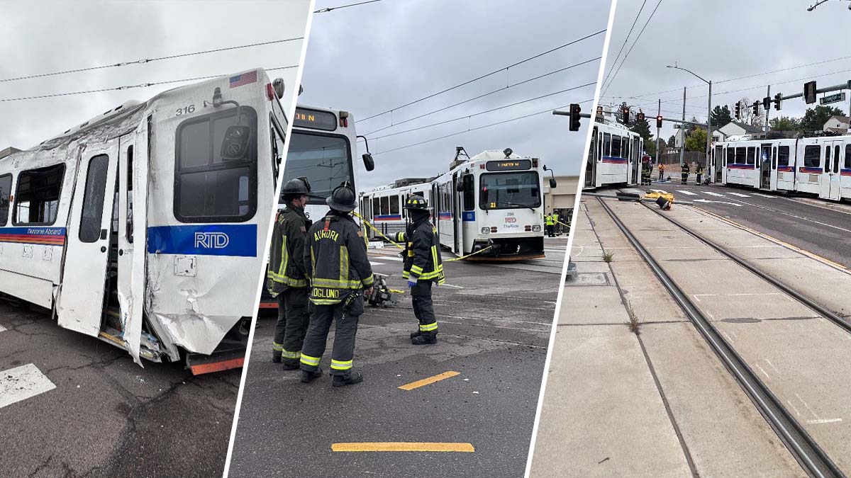 momento en que un tren de RTD se descarrila y deja múltiples heridos en Aurora