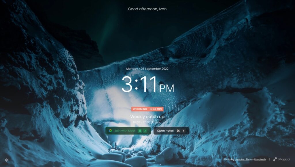 timeOS es una extensión de Chrome que pone los detalles de su reunión en un solo lugar