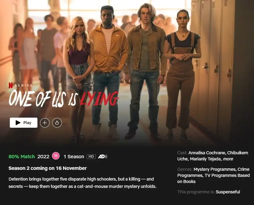 uno de nosotros miente temporada 2 netflix fecha de lanzamiento