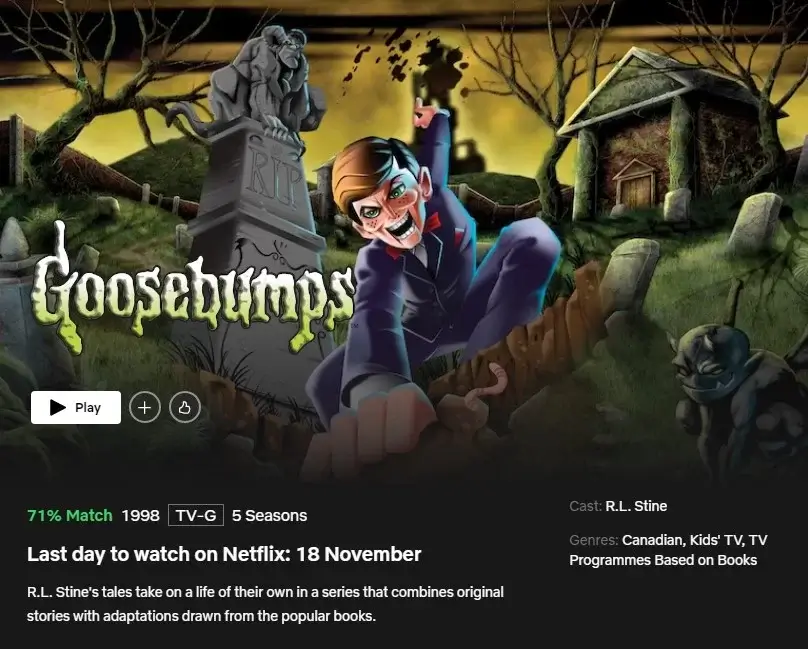 fecha de eliminación de la piel de gallina en netflix fecha de eliminación de la piel de gallina en netflix