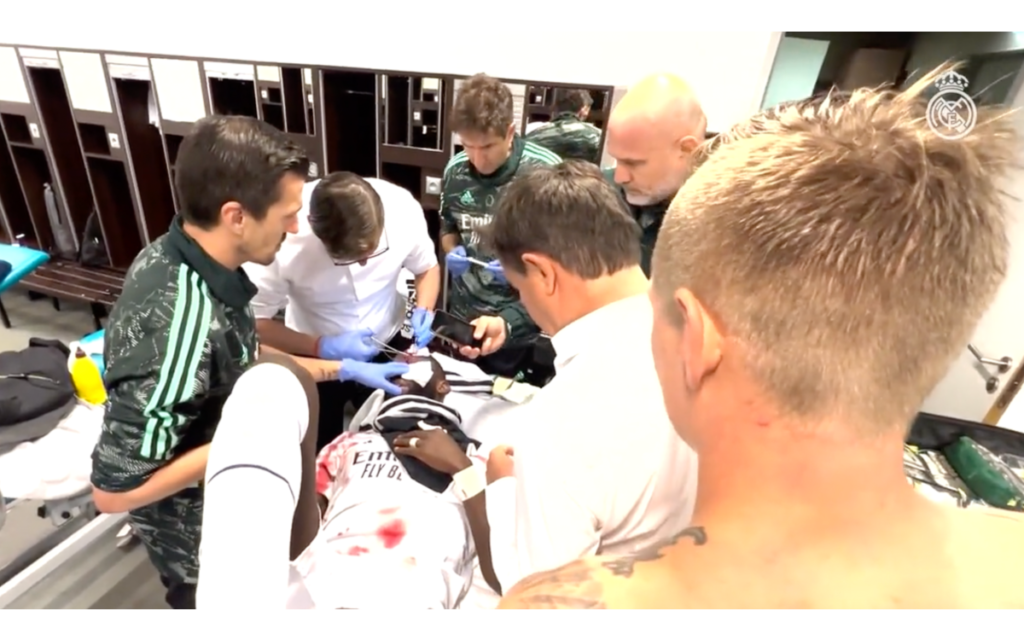 Así remendaron a Antonio Rüdiger, tras duro impacto con Anatoli Trubin | Video