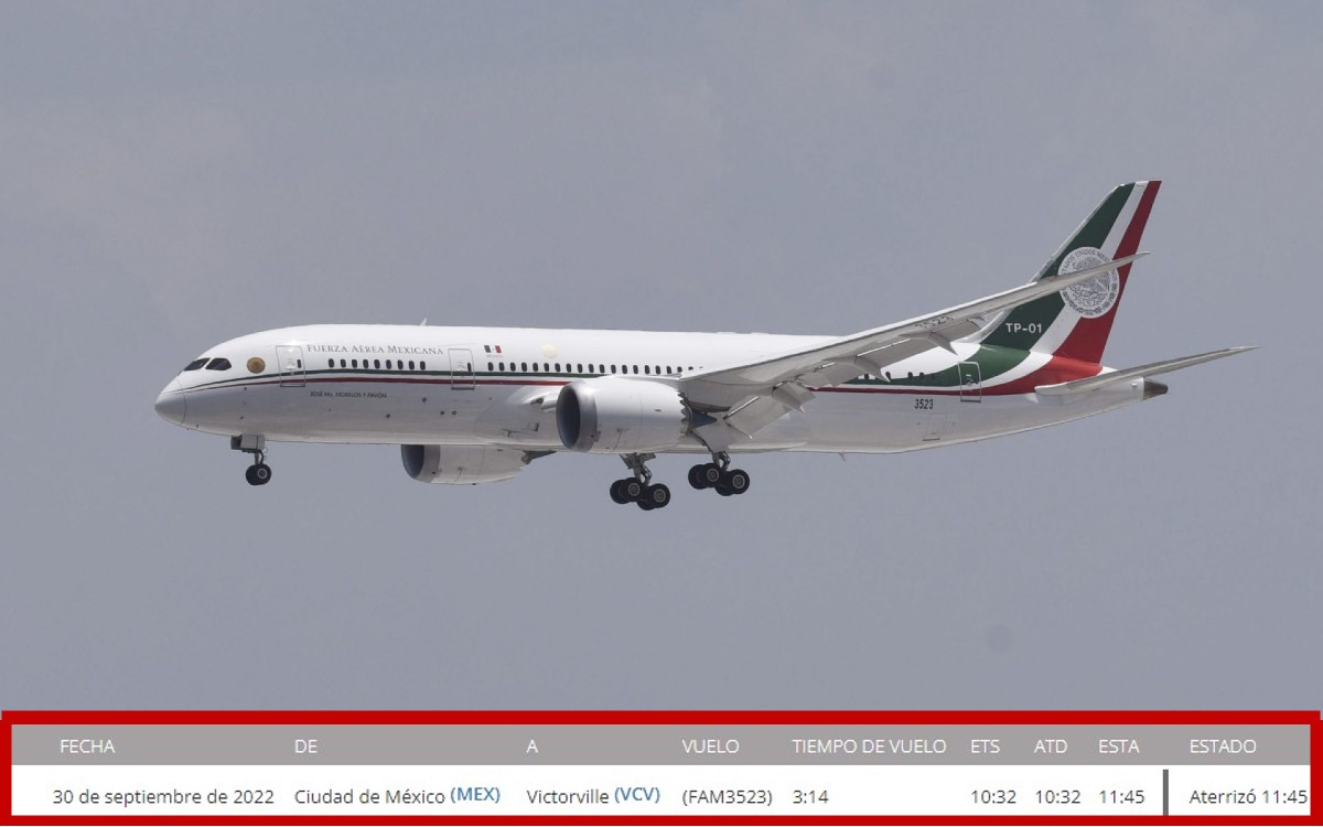 Avión presidencial vuela a EU