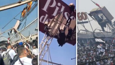 Colapsa tribuna de estadio de Fútbol en Chile | Videos