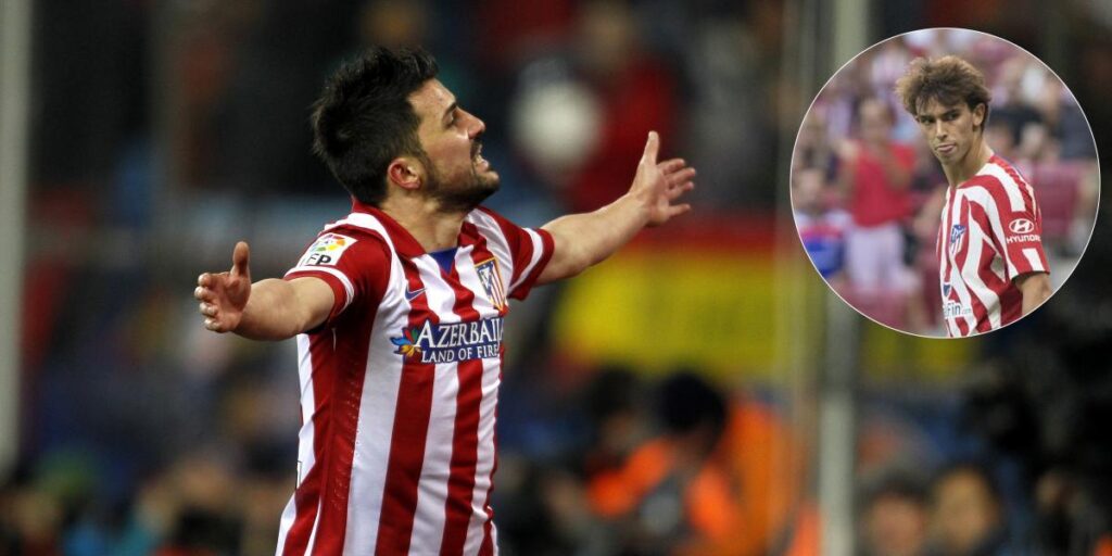 David Villa le da un consejo a Joao Félix