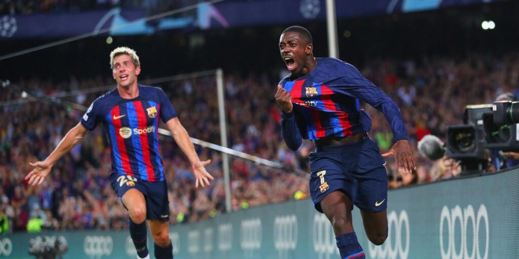Dembélé da ventaja al Barça ante el Inter