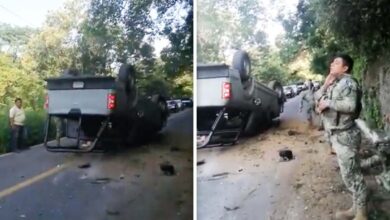 Escolta de gobernadora de Colima se accidenta | Video