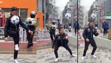 F1: Checo Pérez y Max Verstappen juegan un 'que no caiga' en las calles de Japón  | Video