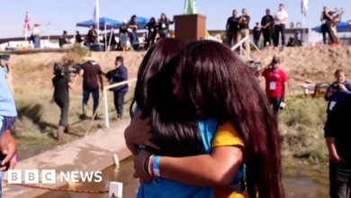 Familias reunidas en la frontera México-Estados Unidos