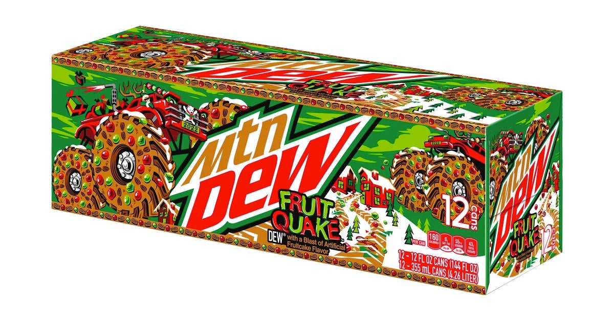 MTN DEW está preparando refresco con sabor a pastel de frutas para Navidad