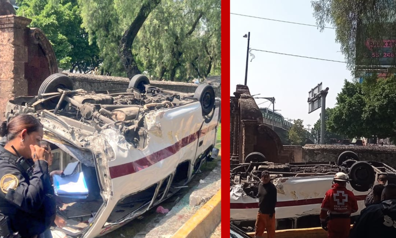 Muere una persona por volcadura de combi en CDMX; suben a 15 los lesionados | Videos