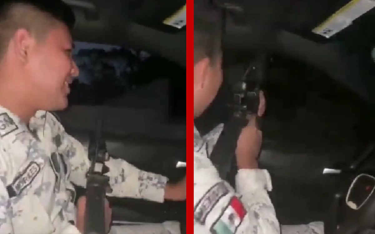 Presunto miembro de la Guardia Nacional dispara rifle mientras conduce | Video