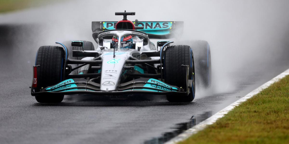 Russell, el más rápido en un viernes pasado por agua en Japón