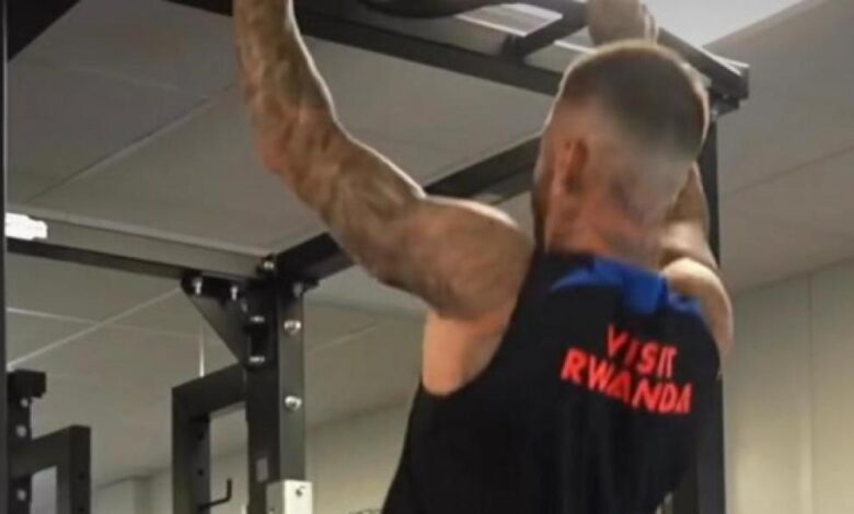 Sergio Ramos se machaca en el gimnasio con la mente puesta en la Champions