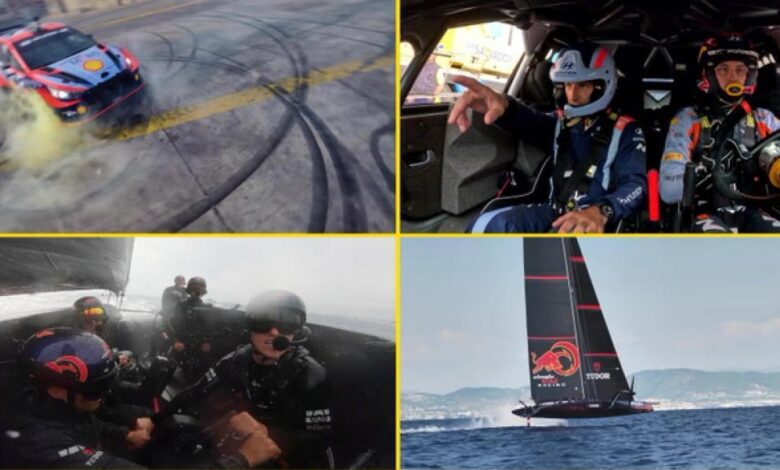 Sordo y Neuville intercambian sensaciones por Barcelona con el timonel del Alinghi