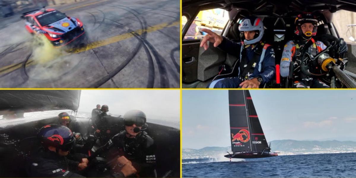 Sordo y Neuville intercambian sensaciones por Barcelona con el timonel del Alinghi