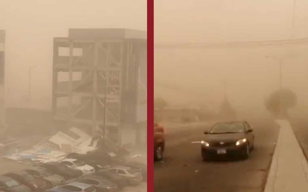 Sorprende a Mexicali tormenta de polvo