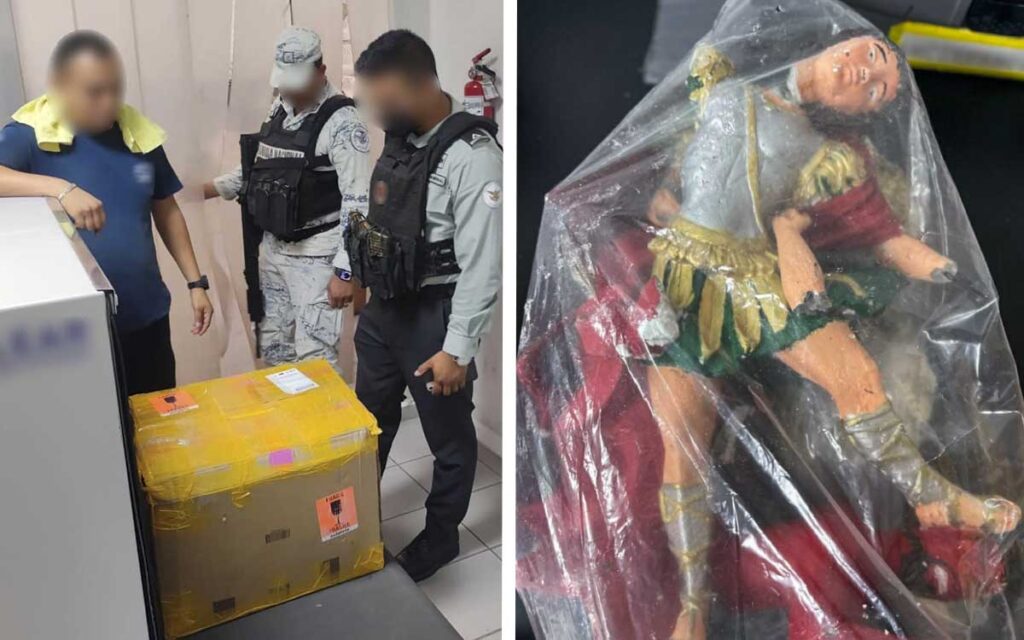 Tamaulipas: Guardia Nacional encuentra droga oculta dentro de santos de cerámica en Reynosa